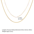Details der zweilagigen goldenen Schlangenkette mit Maßen und 0,3 cm Perlenangaben - Mehrlagiges Gold