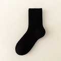 Classic black thick wool socks for men and women featuring ribbed cuffs and a warm knit - One Size / Female Style / Black