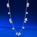 Elegant S925 silver ball chain necklace with multiple sparkling round cubic zirconia - 925 Silver / Tassel Necklace