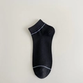 Chaussettes basses homme en coton noir avec rayures bleu clair et maille respirante - Taille unique / Noir