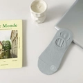 Chaussettes invisibles en coton gris clair avec silicone antidérapant et découpe - Taille unique / Gris