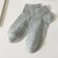 Breathable low-cut mesh socks for women in light grey-green with diamond knit pattern - One Size / Light Blue