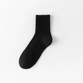 Klassische schwarze Herren-Tennissocken aus Baumwolle mit feiner Rippenstruktur - Wadenhoch / Schwarz