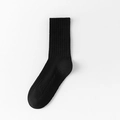 Schwarze Herren-Tennissocken aus Baumwollmischung mit geripptem Schaft und Massage-Sohle - High-Top / Schwarz