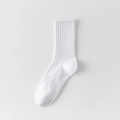 Chaussettes de sport blanches avec semelle matelassée en nid d'abeille et compression - Montant / Blanc