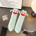 Funny green monster plush hair accessories with big eyes and star clips on wood background - Size 34-42 / Blue Enchantress
