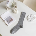 Calze grigie a coste stile balletcore con trama in maglia a rete delicata - Taglia unica / Grigio chiaro