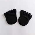 Par de almohadillas negras de cinco dedos para el antepié con suela acolchada - Talla única / Estilo de Punta Completa / Negro