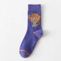 Chaussette violette d'Halloween avec broderies de momie et de citrouille - 37-43 / Violet (Momie)