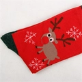 Christmas socks with reindeer pattern in red and green colors made of thick cotton material - One Size / Snowflake Deer
