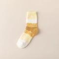 Chaussettes d'hiver épaisses en polaire corail avec rayures blanches et jaunes - 36-44 (Couples) / Jaune