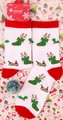 Christmas crew socks featuring reindeer in gift sock and festive ornaments on white cotton - 37-43 / White Sock