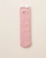 Roze koraalvlies kindersokken, dik en warm, met schattig borduursel en pluche oortjes - 3-12 Jaar Oud / Roze