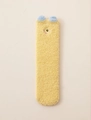 Gele koraalvlies kindersokken met eenogig monster borduursel en 3D oortjes - 3-12 Jaar Oud / Geel