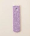 Chaussettes épaisses en polaire corail violette avec broderie de monstre mignon - 3-12 Ans / Mauve Clair