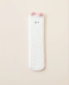 Chaussettes thermiques en polaire corail blanche pour enfants avec broderie animale - 3-12 Ans / Blanc