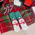 Chaussettes de Noël en polaire corail vert avec motif bonhomme de neige chantant - Bonhomme de neige