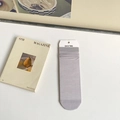 Light purple ribbed knit modal slouch socks in minimalist preppy style for women - One Size / Taro Purple