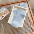 Calzini bassi in fibra di bambù azzurro con trama a coste per donna traspiranti - Taglia unica / Grigio