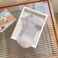 Bamboo fiber low cut ankle socks in light grey with minimalist ribbed knit texture - One Size / Khaki