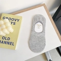 Light grey ribbed non-slip invisible liner sock with low-cut design for women - One Size / Light Gray