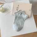 Calcetines azul claro con lunares, bordado de perro lindo y diseño de algodón acanalado - Talla única / Azul claro