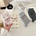 Chaussettes résille brodées de fleurs en rose, blanc, gris et noir avec emballage - Taille unique / Couleurs Mixtes