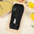 Calcetines invisibles negros de malla para mujer con talón de silicona antideslizante - Talla única / Negro