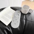 Calcetines invisibles gris claro para mujer con lazos negros y textura acanalada - Talla única / Gris claro con lazo negro