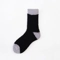 Chaussette thermique en polaire corail épaisse noire et grise pour le confort d'hiver - Taille unique / Noir