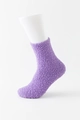 Plush light purple coral fleece socks with thick thermal texture for winter warmth - Purple