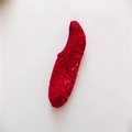 Calcetines de suelo rojos de forro coral con puntos de silicona antideslizantes y corte bajo - Talla única / Burdeos