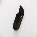 Black coral fleece slipper socks with non-slip silicone grips on thick plush bottom - One Size / Black