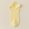 Calcetines bajos de modal amarillo pálido con textura de canalé y puños antideslizantes - Talla única / Amarillo