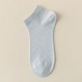 Calcetines de malla modal azul gris claro transpirables con textura de canalé - Talla única / Azul grisáceo