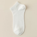 Calcetines invisibles blancos de modal acanalado con puños elásticos y talón reforzado - Talla única / Blanco
