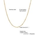 Dettaglio catena a sfere in acciaio inossidabile placcato oro IP 2mm finitura lucida - Oro Lunghezza 37+5CM (Con Estensione)