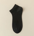 Women's ultra-thin black modal ankle socks with ribbed texture and non-slip design - One Size / Black