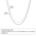 Detail of double-layer stainless steel Figaro and round bead snake chain necklace set - Steel