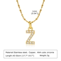 Collier lettre Z doré en acier inoxydable serti de zircons cubiques AAA étincelants - Lettre Z