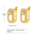 Eleganti orecchini a cerchio ovali placcati oro 18 carati con pietre in zirconia AAA - Oro