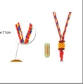 Collana con cordino in cera intrecciata colorata da 71cm e nodo giallo decorativo - Corda Rossa (71cm)