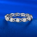 Exquisite S925 sterling silver intertwined pavé ring with sparkling white zircons - US 5 / Silver
