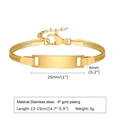 Customizable gold stainless steel kids bracelet with engraved rectangle nameplate - Gold Smooth Bar Snake Chain Style (BR-1560G-12)