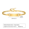 Customizable kids gold stainless steel ID bracelet with snake chain and engravable plate - Gold Smooth Bar Snake Chain Style (BR-1560G-16)