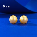 Klassische 8mm goldene Perlenohrstecker aus S925 Sterlingsilber für tägliche Eleganz - 925er Silber / Teegold (8mm)