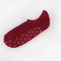 Calcetines térmicos burdeos de forro polar coral con puntos antideslizantes de agarre - Talla 37-40 / Rojo