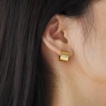Orecchini a cerchio in acciaio inossidabile placcati oro 18k con design a coste a cinque strati - Stile Oro Grande