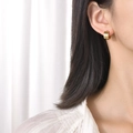 Orecchini a cerchio larghi a tre strati in oro 18 carati per donna con design minimalista - Stile Oro Piccolo
