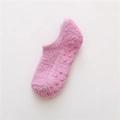 Pink plush non-slip toddler floor socks with thick fleece and silicone grippers - Size 37-40 / Deep Pink